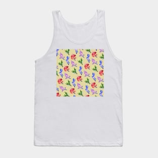 Inazuma Flowers Print (Beige) Tank Top